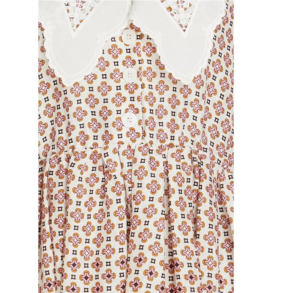MAJE Romelange Linen Dress With Embroidered Collar - Picture 5 of 9